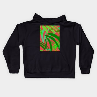 Fronds on Soft Red Repeat 5748 Kids Hoodie